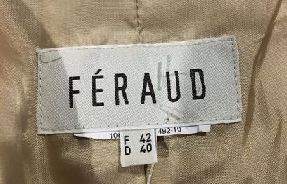 null FERAUD Veste courte gansée en lainage chiné beige et crème - Taille 42