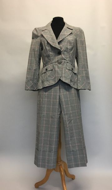 null KENZO Prince of Wales Cotton Cropped Trouser Suit - Jacket 42/Pant 38