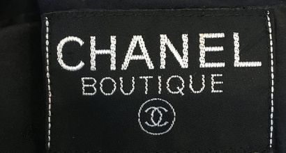 null CHANEL Boutique Long black cotton twill jacket - gold metal buttons Coco Chanel...