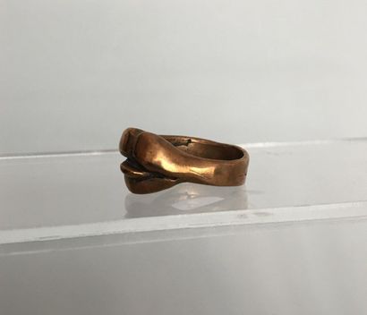 null Mouth ring in patinated bronze ( trace of punch ) circa 70-TDD 54