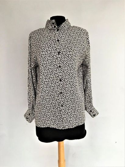 null GUY LAROCHE Boutique Paris Chemisier en soie noir et blanc Taille 38