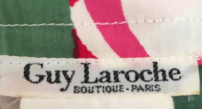null GUY LAROCHE Boutique Paris Robe à basques et ceinture en coton imprimé fleuri...