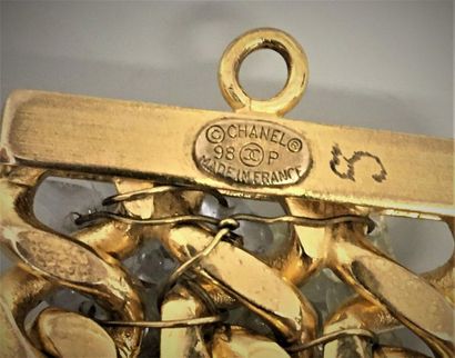 null CHANEL Made in France Printemps 98 Bracelet souple en métal doré maille gourmette...