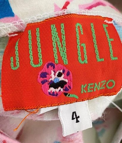 null KENZO Jupe en coton orange imprimée de fleurs ET KENZO Jungle Jupe en coton...