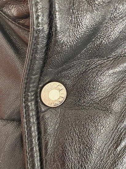 null GUCCI Made in Italy Black leather jacket - snap buttoning on behalf of the brand...