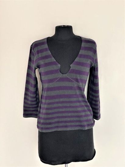 null SONIA RYKIEL Paris Lot including :

Grey and purple striped cotton top Size...