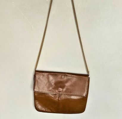 CHARLES JOURDAN Cognac leather clutch bag...