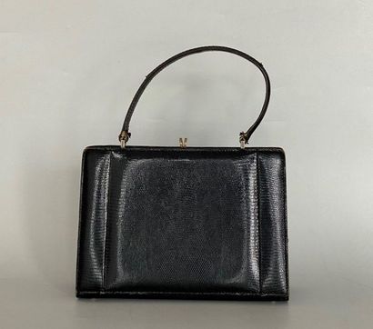 Black lizard handbag Length 27cm 
(Handle...