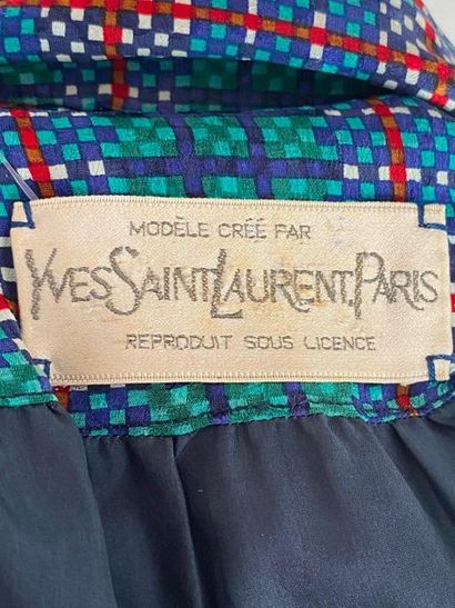null YVES SAINT LAURENT Paris (model under licence) Silk checkered shirt dress with...