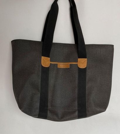 null LANCEL Sac de voyage à anses et bandoulière en toile enduite beige et sangles...