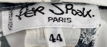 null PER SPOOK Paris Chemise en coton blanc à impression noire et grise Taille 4...
