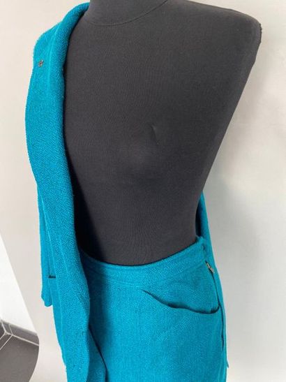 null PER SPOOK Paris Emerald green wool suit with snap button Size 46

(wires tu...