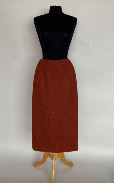 null CARVEN Paris Skirt in brick-blue woolblend Size 36