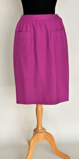 SAINT LAURENT Rive Gauche Pink woollen skirt...