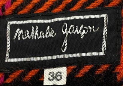 null Nathalie GARCON Short jacket in orange and black checkered wool Size 36