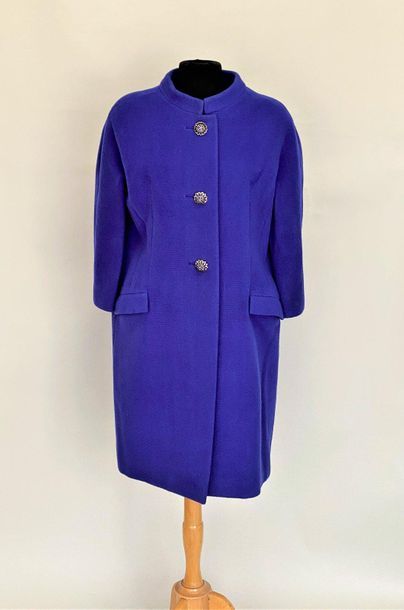 PHILIPPE VENET Paris Lavender blue wool coat...
