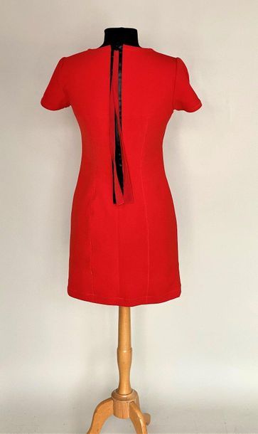 null SONIA by SONIA RYKIEL Red wool short sleeved dress with zipped back Size 38