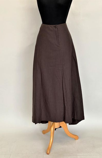 null RENA LANGE Destructured skirt in brown woolblend Size 40