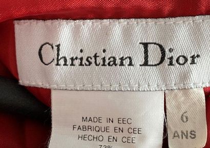 null CHRISTIAN DIOR Robe d'enfant en velours rouge et petits noeuds Taille 6 ans