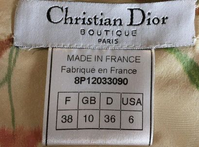 null CHRISTIAN DIOR Boutique Paris Jupe longue en taffetas crème imprimée de fleurs...
