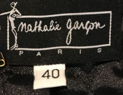 null NATHALIE GARCON Manteau à capuche en matière composite floquée noire Taille...