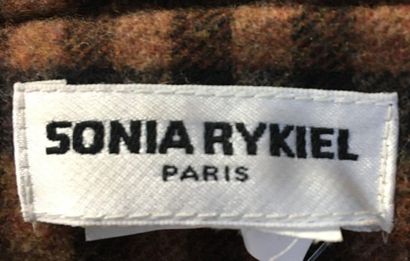 null SONIA RYKIEL Manteau en cachemire et laine brun à rayures manches de renard...