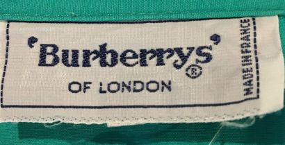 null BURBERRYS of London Robe chemisier manches courtes en coton vert boutonnage...