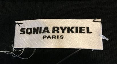 null SONIA RYKIEL Paris Veste en jersey noir gansée blanc à poches zippées Taille...
