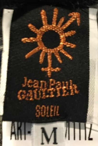 null JEAN PAUL GAULTIER Soleil Jupe en lainage et jersey plissé bleu et gris Taille...