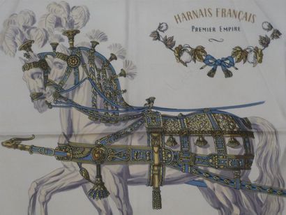 HERMES Paris "Harnais Français Premier Empire" par Hugo Grygkar Rare carré en soie...