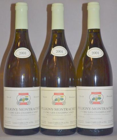 null 3 Bouteilles PULIGNY MONTRACHET "LES CHAMPS CANET" - CARILLON. 2001 