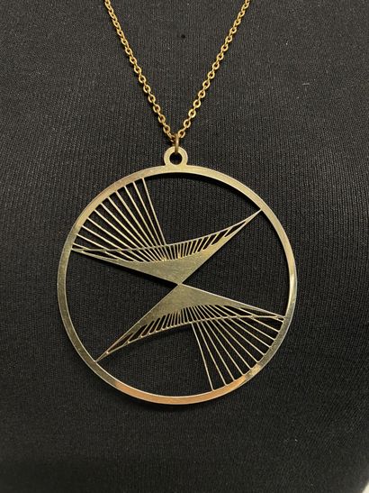 null 
JACQUES ESTEREL Collection metalic poems Necklace and circular pendant in cut...