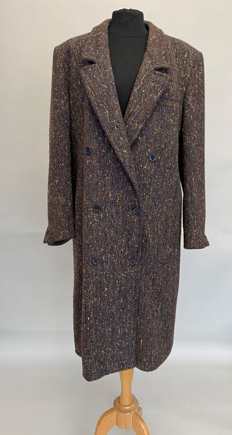 null KENZO Manteau lainage chiné brun et bleu - taille correspond à 42