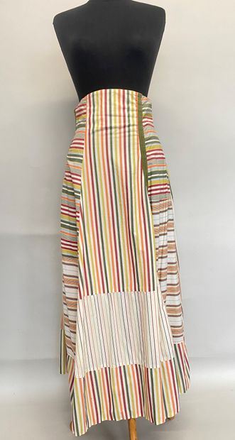 null NATHALIE GARCON Jupe ample en coton rayé de couleurs -taille indiqué 38