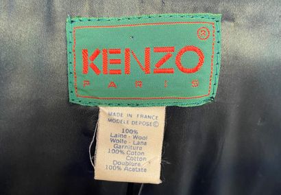 null KENZO Manteau lainage chiné brun et bleu - taille correspond à 42