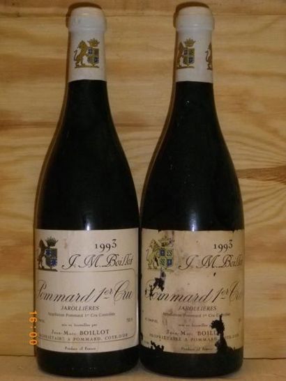 null 2 Bouteilles POMMARD "JAROLLIERES" - J.M.BOILLOT. 1993 1 étiquette tachée et...