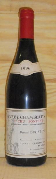 null 1 Bouteille GEVREY CHAMBERTIN "FONTENY" - B. DUGAT PY. 1996 Etiquette légèrement...