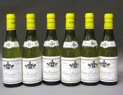 null 6 Demi-bouteilles PULIGNY MONTRACHET PUCELLES - DOMAINE LEFLAIVE. 1994 Etiquettes...