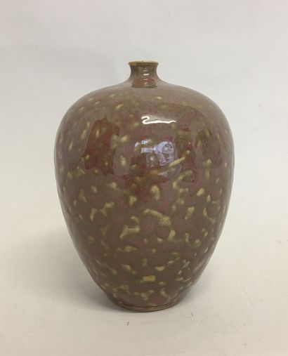 null Vase gourde en faience brun rouge moucheté 

Ht 16cm