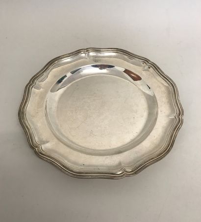 null Round dish in 925 sterling silver slightly hollow with contour threads weight:...