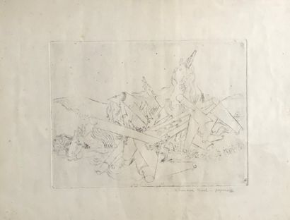 null GEORGE PAPAZOFF (1894-1972) Composition engraving signed lower right dedicated...