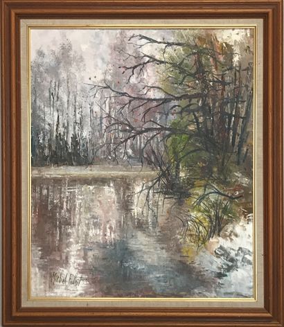 null Michel FOLLIOT (born in 1957) 

The pond 

Oil on canvas signed lower left 

65...
