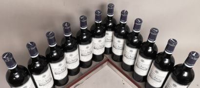 null 12 bouteilles CLOS DU CLOCHER - Pomerol 2001 En caisse bois. Etiquettes légèrement...