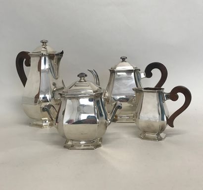 null Tea/coffee set in silver 925 thousandth handles wood volute: 1 tea pot - 1 teapot...