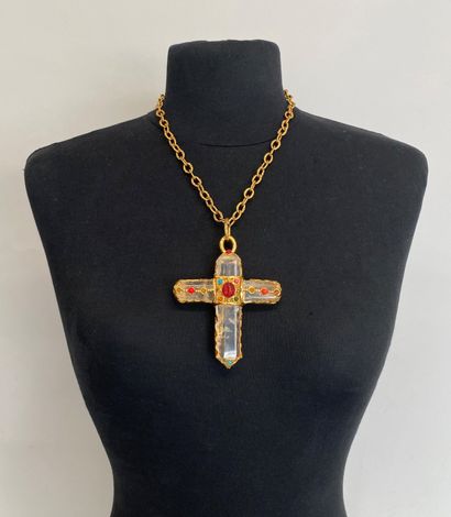 null 
CHANEL by ROBERT GOOSSENS Made in France autumn 93 Necklace and Cross Pendant...
