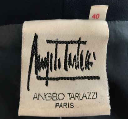 null ANGELO TARLAZZI Paris Veste en matière composite marine à plis surpiqués - Taille...