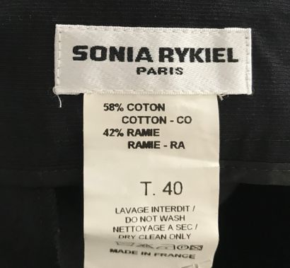 null 
SONIA RYKIEL Paris Pantalon coton noir - Taille indiquée 40
