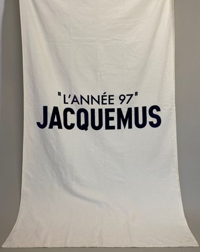 null JACQUEMUS " L' ANNEE 97" Drap de plage en coton velours blanc et marine 

180x100cm

(très...
