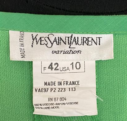 null YVES SAINT LAURENT Variation Robe manches courtes en lainage vert pomme - Taille...