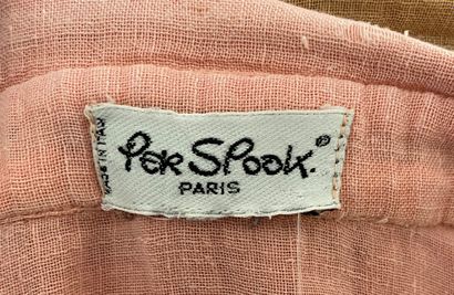 null PER SPOOK Paris 2 Chemises longues manches courtes en coton rose et crème -...